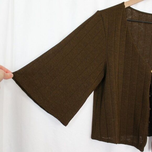 H&M Lightweight Olive Green Button Front Cardigan 3/4 Sleeve Small - Picture 4 of 6